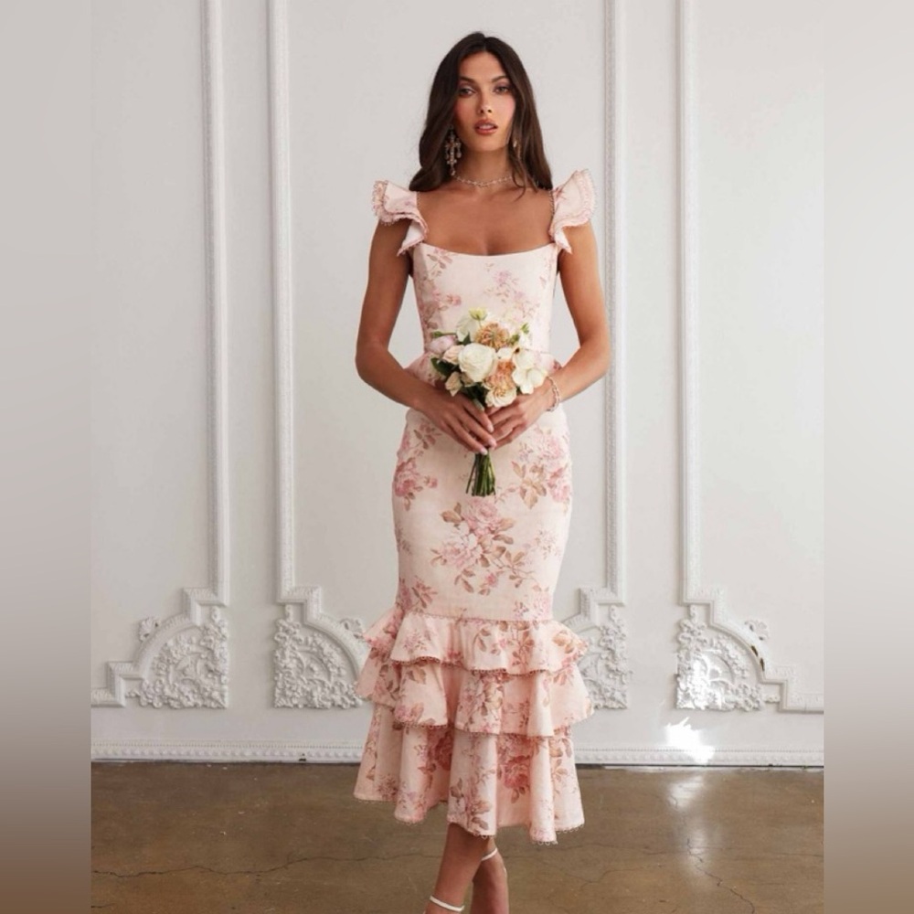 V. Chapman Violet Dress Peach Tapestry